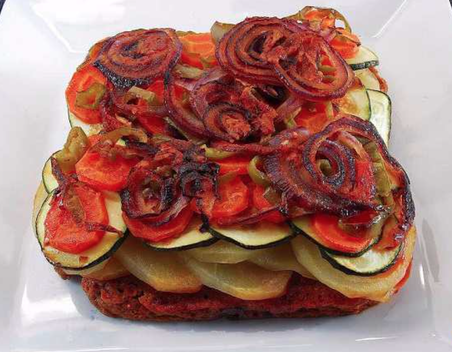 Papillote de seitán y verduras